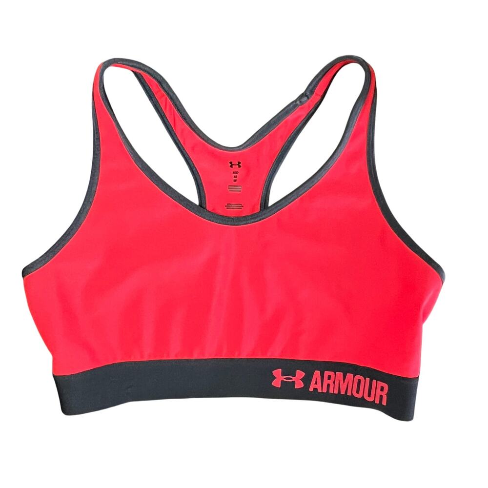Under Armour Armour Sports Bra Womens Medium Red Gray Racerback